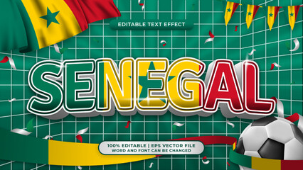senegal football world cup background theme editable text style effect