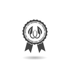 Bio Healthy Eco Food Sign with shadow