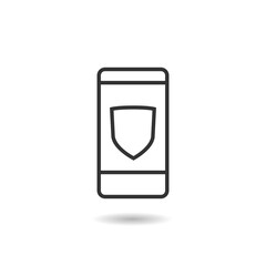Phone security icon with shadow