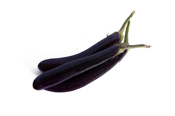 purple eggplant isolated on a white background
