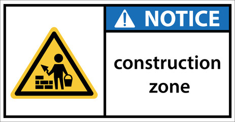 Construction warning sign Use caution when walking through.Sign notice