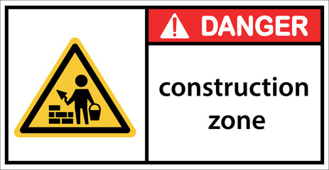 Construction warning sign Use caution when walking through.Sign danger