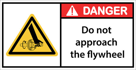Please be careful not to put your hand near the flywheel.Sign danger.