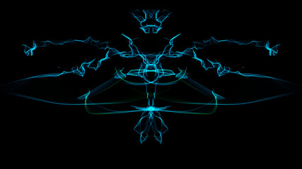 Abstract colorful smoke on black background