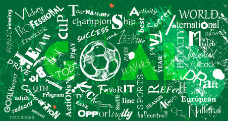 football and soccer, word and tag cloud, grungy vector Illustration - 522519104