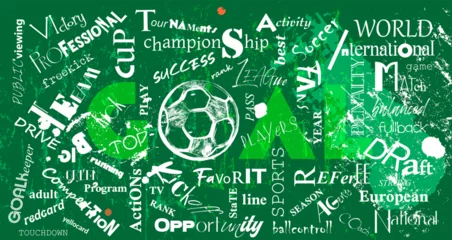 Foto auf Acrylglas football and soccer, word and tag cloud, grungy vector Illustration © Kirsten Hinte