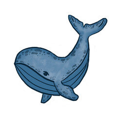 Fototapeta premium Blue whale in cute style.