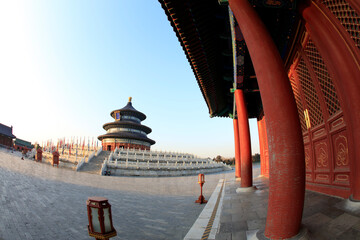 Obraz premium The temple of heaven in Beijing, China, The text is translated as 