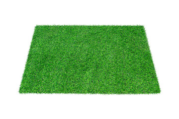 Artificial green carpet grass isolated on transparent background - PNG format.