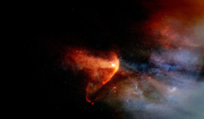 Space and glowing nebula background. Elements of this image furnished by NASA.
