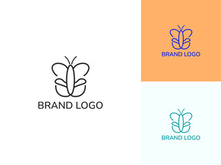 ILLUSTRATION ABSTRACT BUTTERFLY WINGS LOGO DESIGN VECTOR