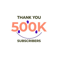 THANK YOU 500K FOLLOWERS CELEBRATION TEMPLATE DESIGN  VECTOR GOOD FOR SOCIAL MEDIA, CARD , POSTER