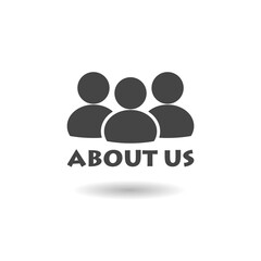 About-us people group icon with shadow