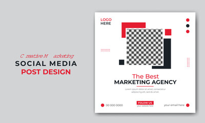 Digital marketing agency creative social media post  or web banner design template