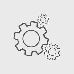 Gear icon set Vector illustration. Service Tools icon pack for ui, social media, website Isolated on white background
