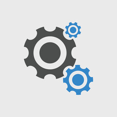 Gear icon set Vector illustration. Service Tools icon pack for ui, social media, website Isolated on white background with button
