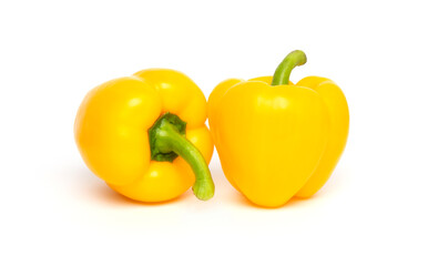 Paprika. Yellow pepper. Sweet bell peppers isolated on white background