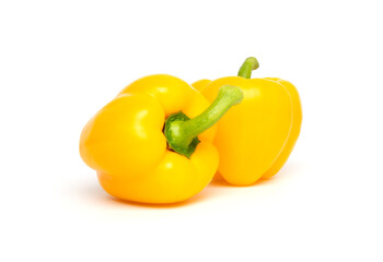 Paprika. Yellow pepper. Sweet bell peppers isolated on white background