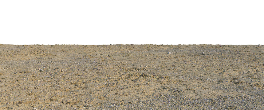 Rocks and sandy soils on a transparent background