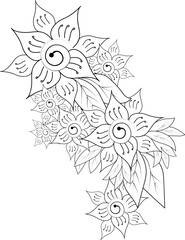 doodle zentangle vector illustration with black and white abstract flower clipart  