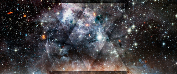 Abstract cosmos on black background. High definition star field, colorful night sky space. Nebula and galaxies in space. Astronomy concept background.