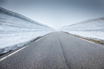 Old Strynefjell Mountain Road in Vestland mountains, Norway, Scandinavia