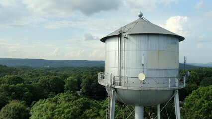 Old southern water tower in rural countryside small town america Toccoa Georgia