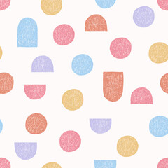 Seamless pattern with colorful geometric shapes. Scandinavian print for fabric, wallpaper or home decor