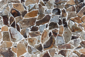 Architectural design made of rocks and stones glued with cement
