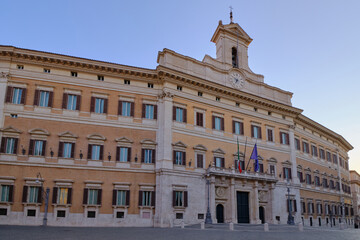 Fototapeta na wymiar Palazzo Montecitorio, seat of the Italian Parliament in Rome 