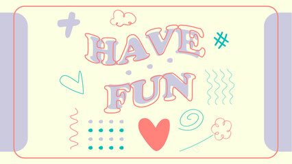Have fun desktop background. Graphic motivated background. Flat style design. Blue, purple, pink colors.