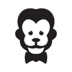 Cute Monkey face vector illustration in modern style. perfect for brand product logo design