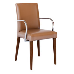 3d Furniture modern leather single chair isolated on a white background, Decoration Design for Dining