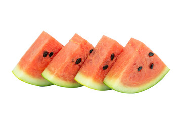 slice of watermelon isolated on white background with clipping path