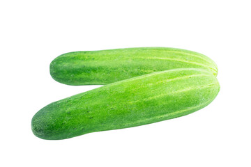 Fresh cucumber isolated on white background with clipping path
