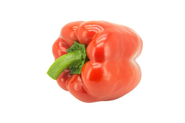 Red bell pepper or Sweet pepper or Capcicum isolated on white background with clipping path