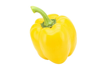 Yellow bell pepper or Sweet pepper or Capcicum isolated on white background with clipping path