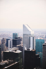 View of the large and spectacular buildings of Midtown Manhattan New York City, USA