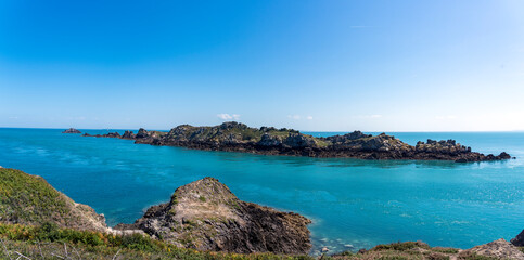 Panorama of Manche strait, view from a cape in north of Frannce