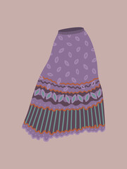 Woman boho skirt