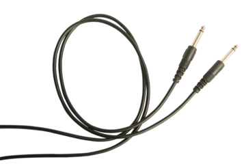 Guitar audio jack with black cable isolated on white background with clipping path.