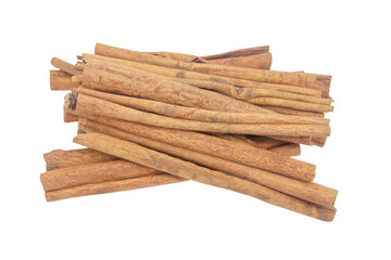 Cinnamon sticks isolated on white background with clipping path.