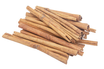 Cinnamon sticks isolated on white background with clipping path.