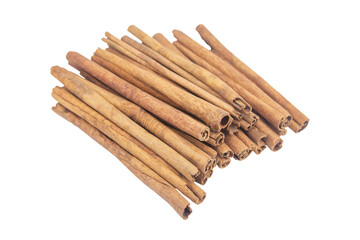 Cinnamon sticks isolated on white background with clipping path.