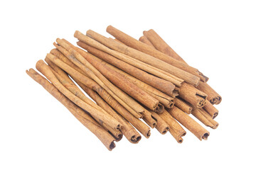 Cinnamon sticks isolated on white background with clipping path.