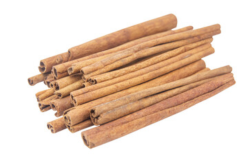 Cinnamon sticks isolated on white background with clipping path.