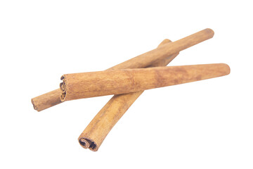 Cinnamon sticks isolated on white background with clipping path.