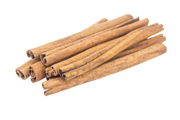 Cinnamon sticks isolated on white background with clipping path.