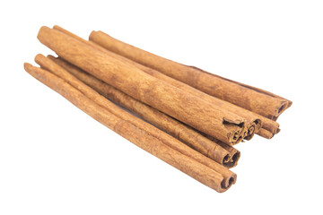 Cinnamon sticks isolated on white background with clipping path.