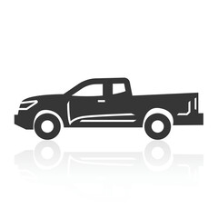 solid icons for Pickup truck and shadow,vector illustrations